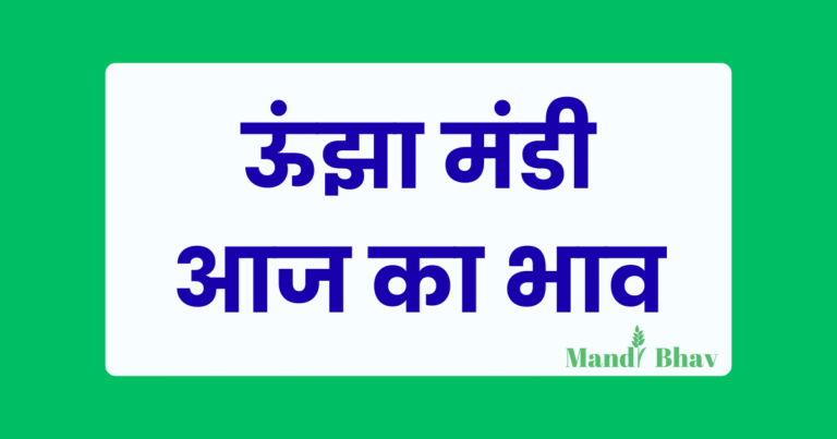 ऊंझा मंडी आज का भाव